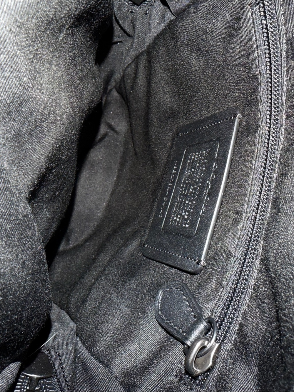 Coach Black Signature Crossbody Sling with Brown Trim and Red Accent - Picture 5 of 7